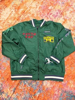 Members Only ft. Keith Haring Tokyo Pop Graphic Bomber Jacket